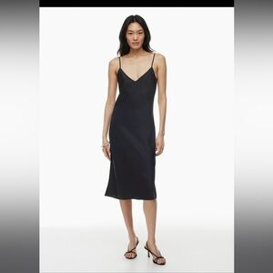 Aritzia Wilfred Satin Only Slip Midi Dress